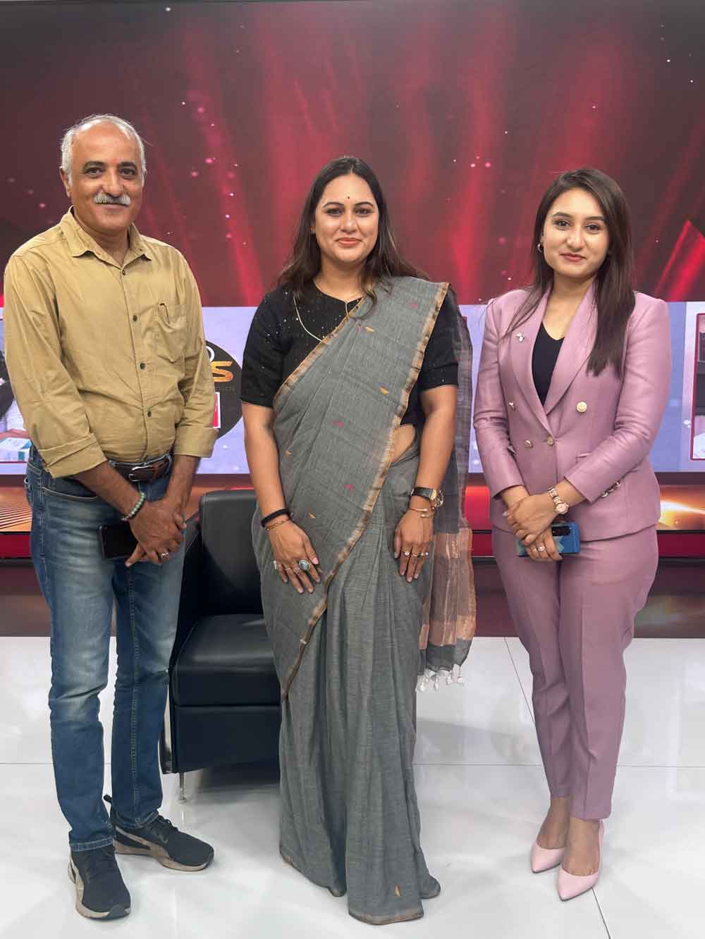 Featured on Gujarat news - Advocate Rutika Sevak at media studio